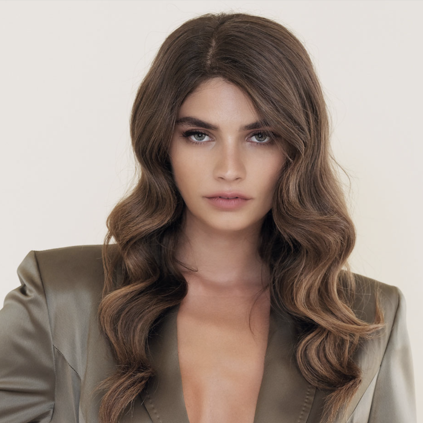 Brunette hair model example of Scotties hair design hairdresser in Trowbridge